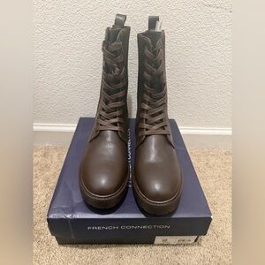 “New” French Connection Dark Brown Combat Boots size11